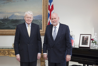 Forseti og Carl Baudenbacher forseti EFTA d&oacute;mst&oacute;lsins.